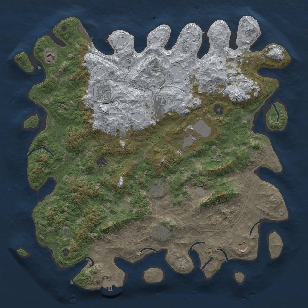 Rust Map: Procedural Map, Size: 4500, Seed: 1147378, 18 Monuments