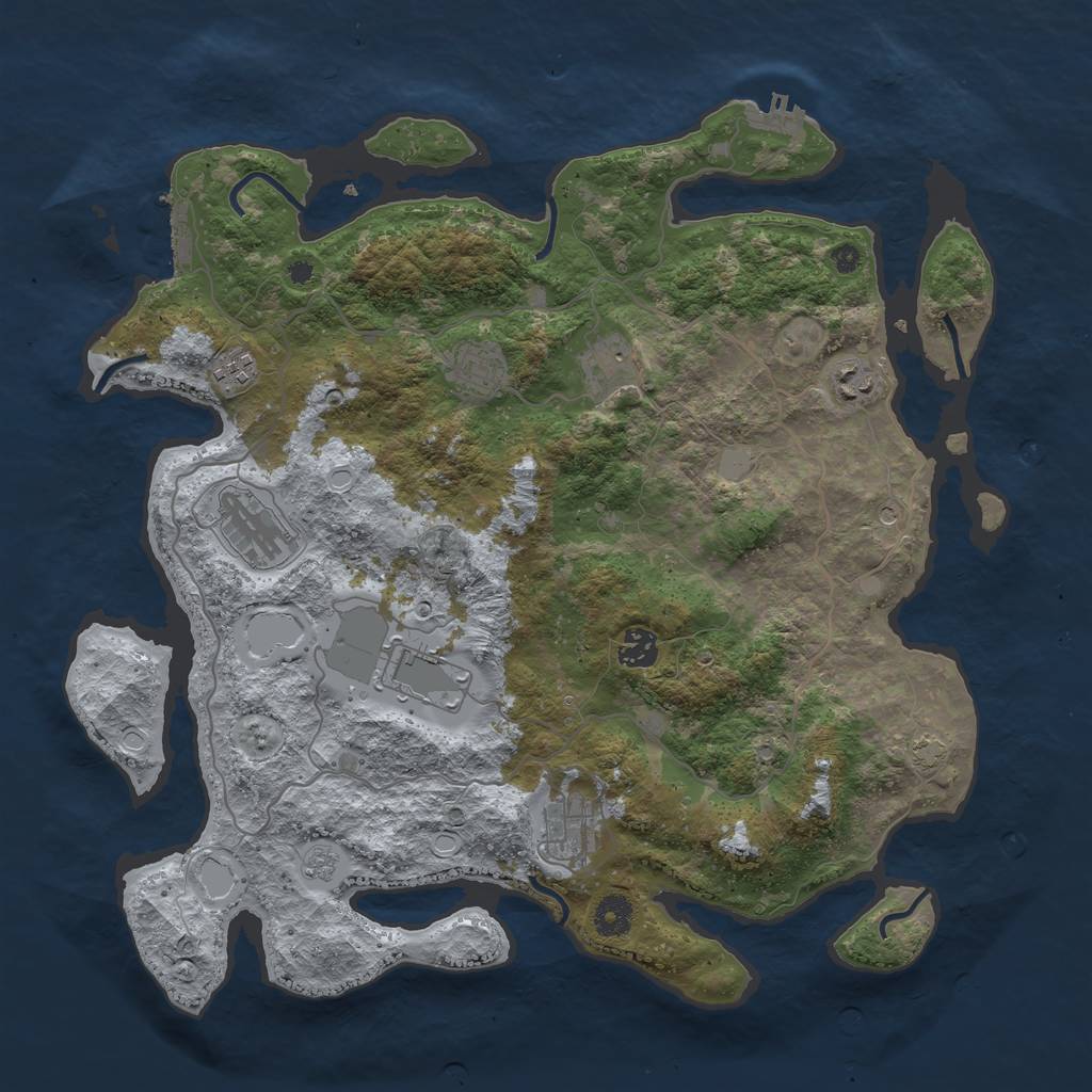Rust Map: Procedural Map, Size: 4000, Seed: 380278264, 16 Monuments