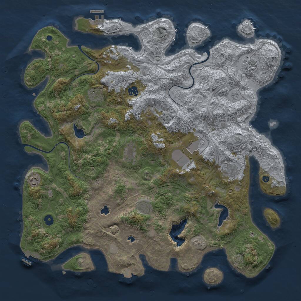 Rust Map: Procedural Map, Size: 4500, Seed: 35454, 15 Monuments