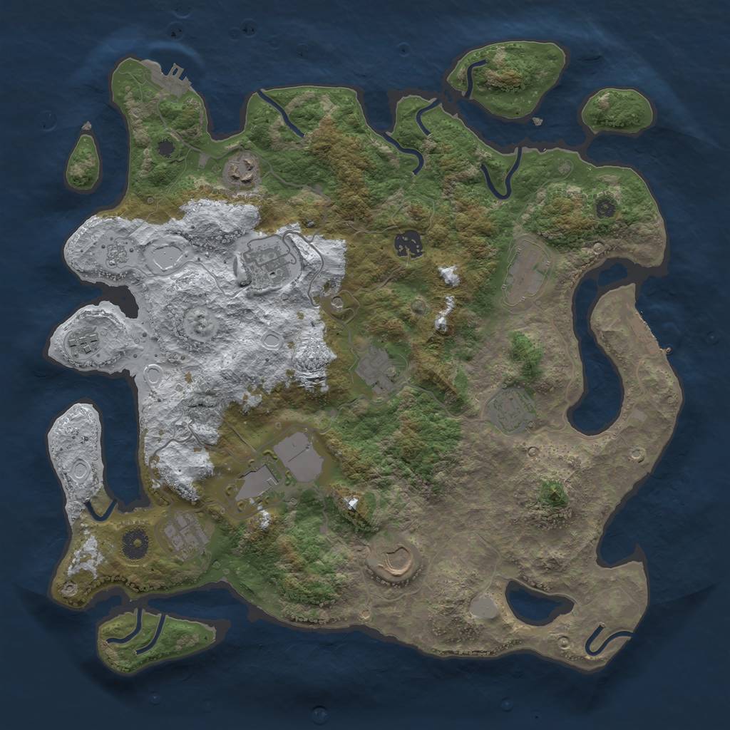 Rust Map: Procedural Map, Size: 3814, Seed: 14124, 19 Monuments