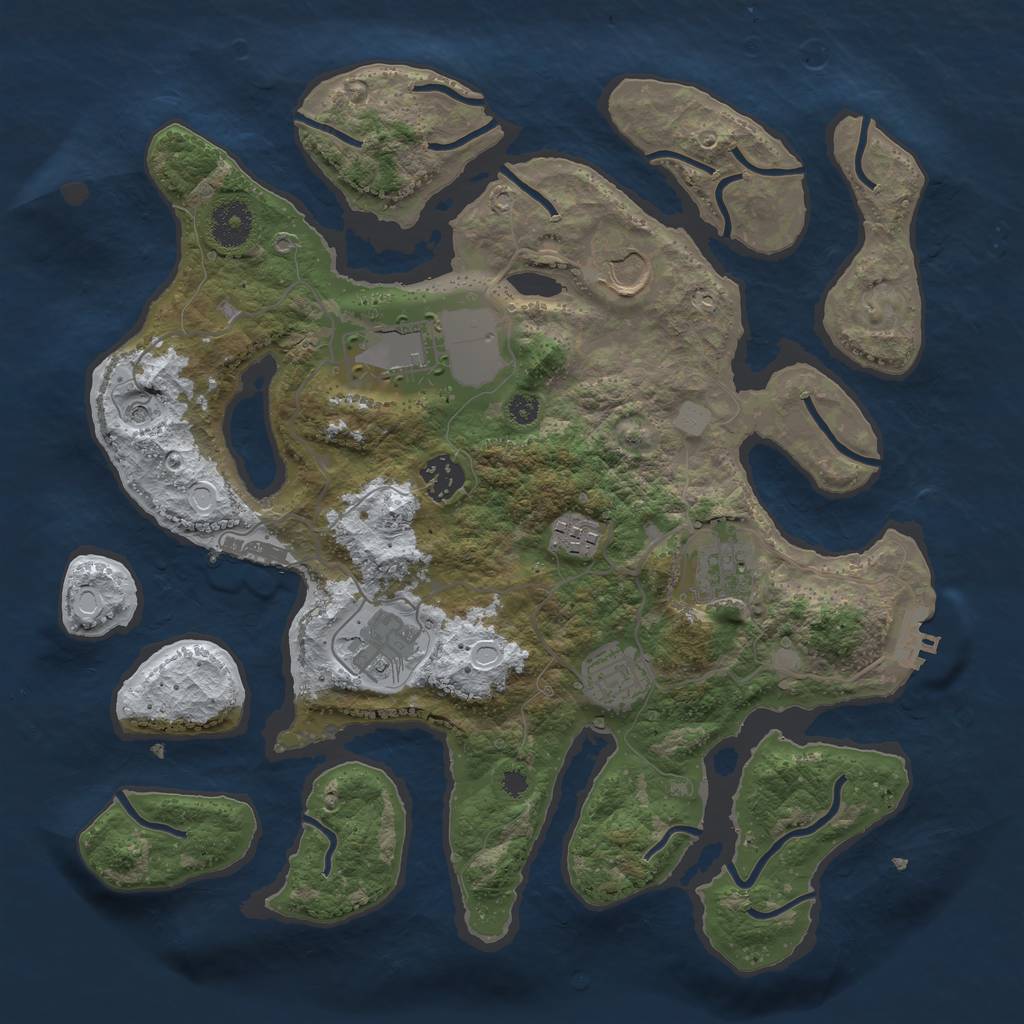 Rust Map: Procedural Map, Size: 3500, Seed: 3424535, 15 Monuments