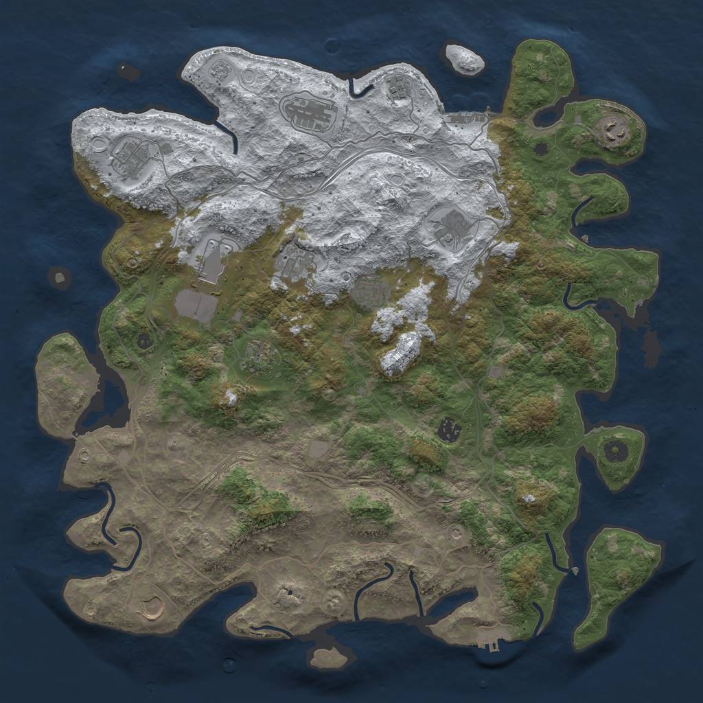 Rust Map: Procedural Map, Size: 4500, Seed: 5436435, 20 Monuments