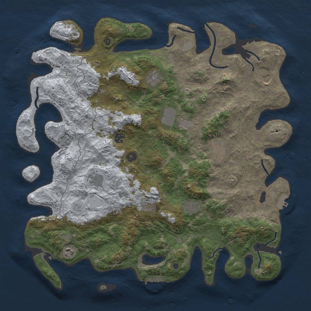 Rust Map: Procedural Map, Size: 4500, Seed: 2103970, 19 Monuments