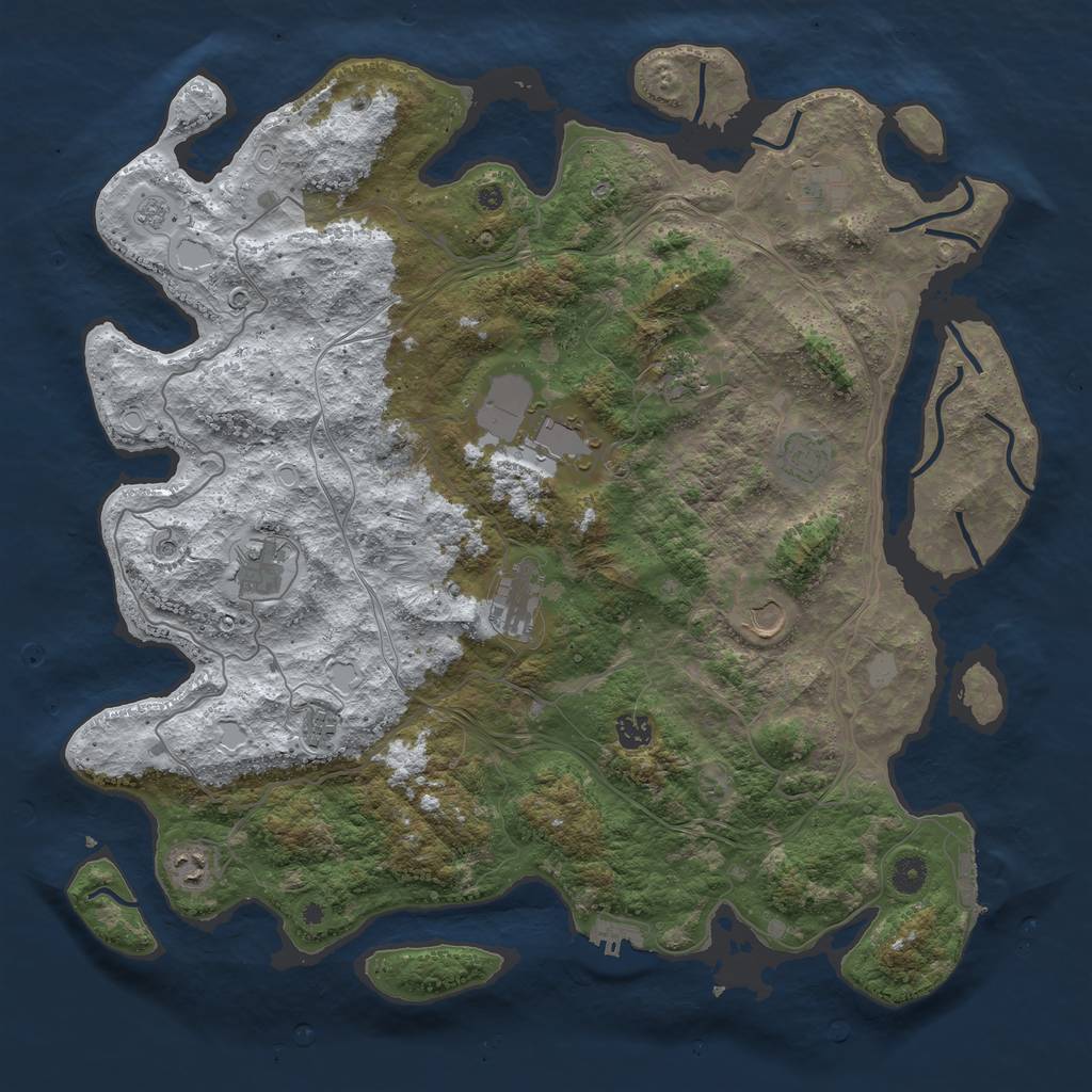 Rust Map: Procedural Map, Size: 4500, Seed: 6356117, 19 Monuments