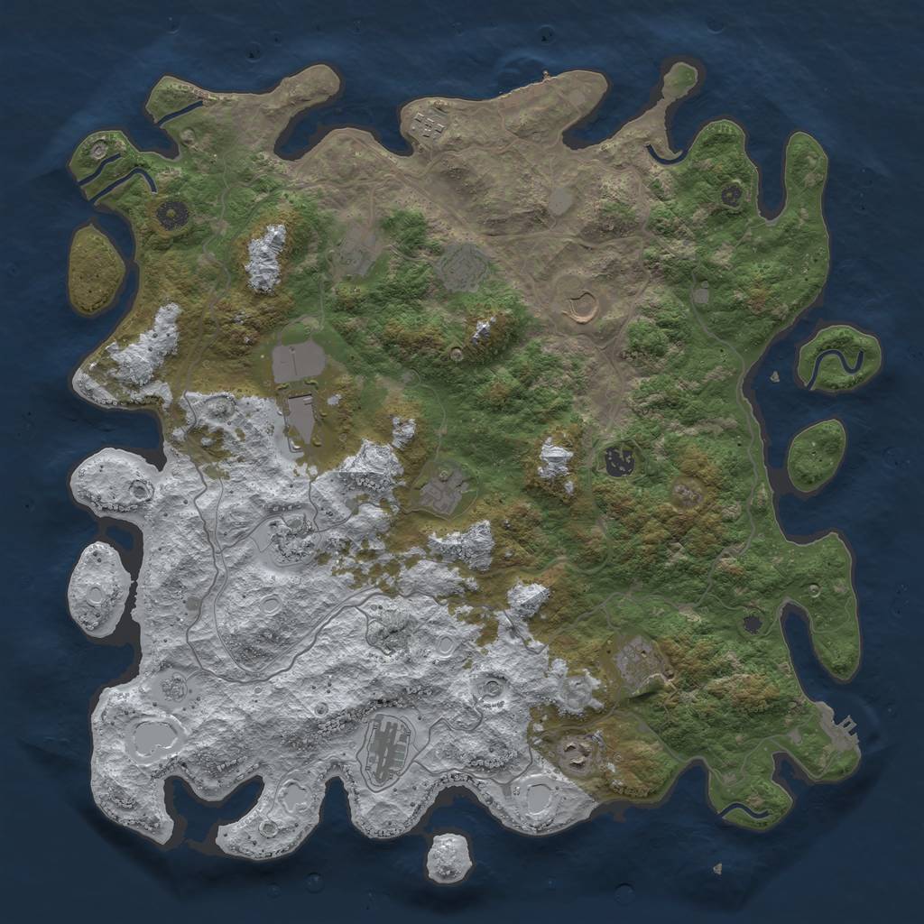 Rust Map: Procedural Map, Size: 4500, Seed: 5926764, 20 Monuments