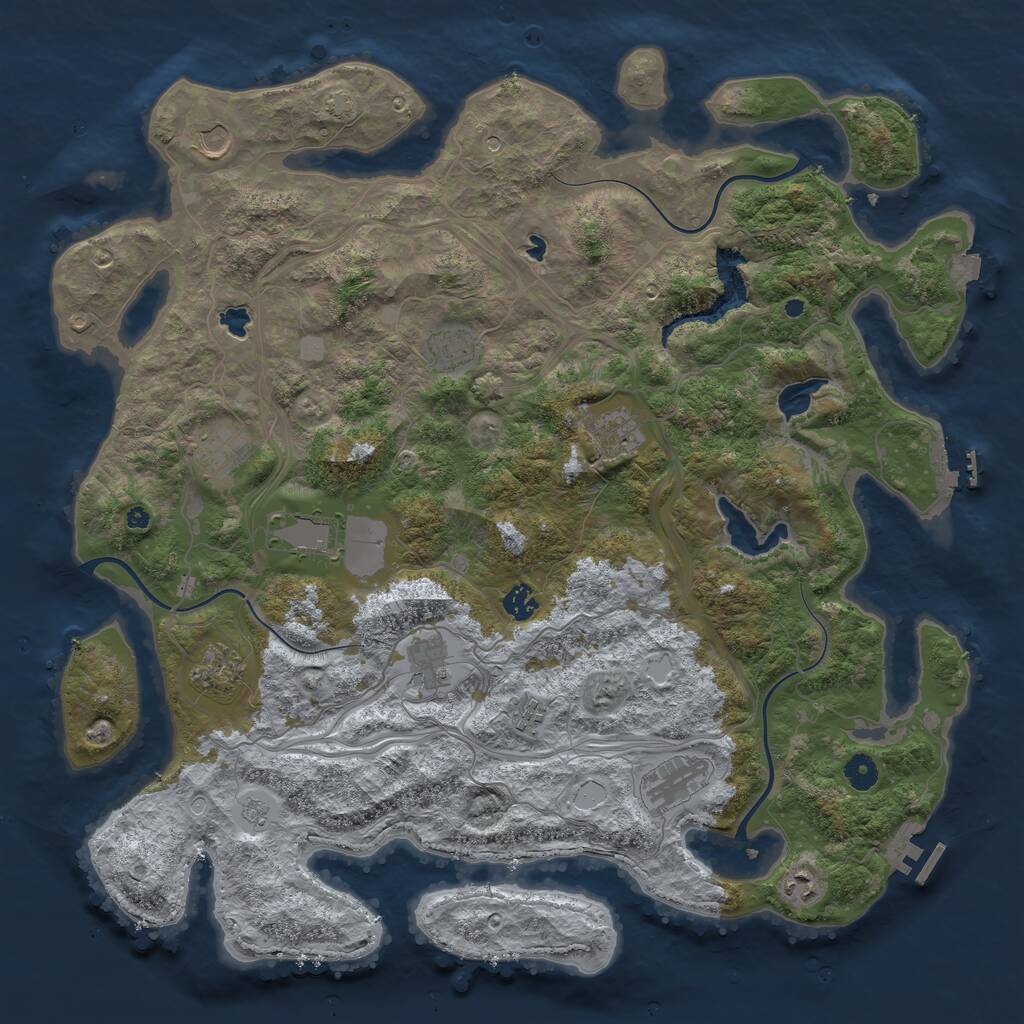 Rust Map: Procedural Map, Size: 4500, Seed: 2020330, 17 Monuments