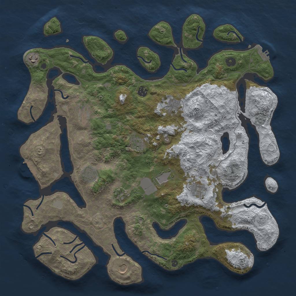 Rust Map: Procedural Map, Size: 4500, Seed: 6284500, 20 Monuments
