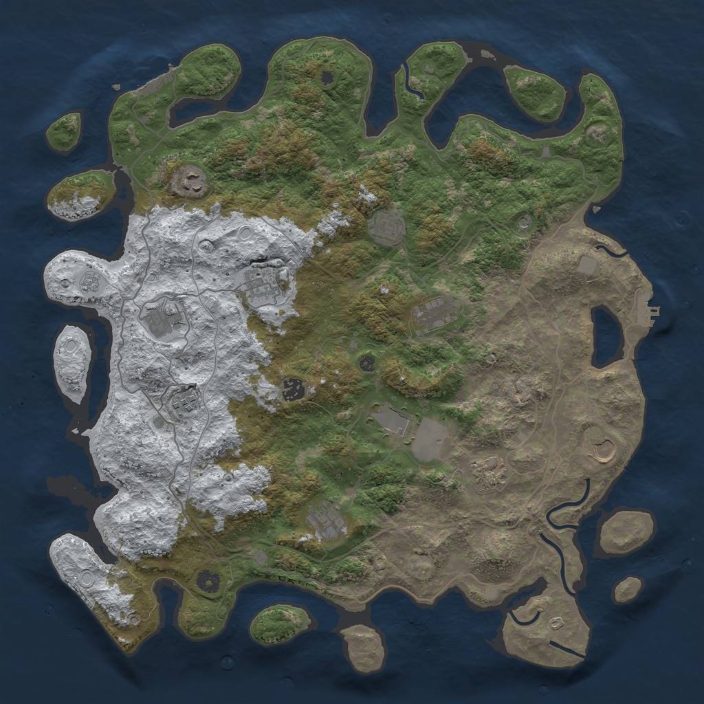 Rust Map: Procedural Map, Size: 4500, Seed: 798280, 20 Monuments