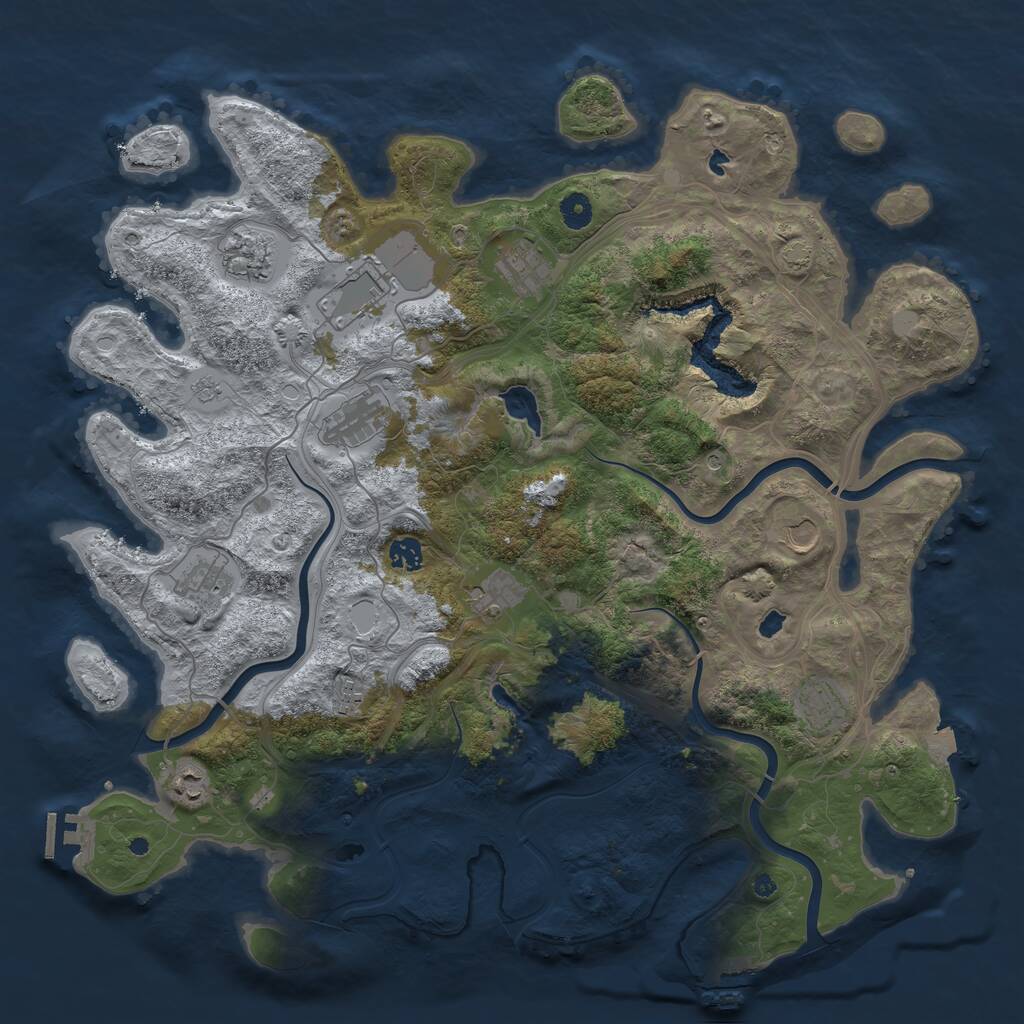 Rust Map: Procedural Map, Size: 4500, Seed: 4232866, 17 Monuments