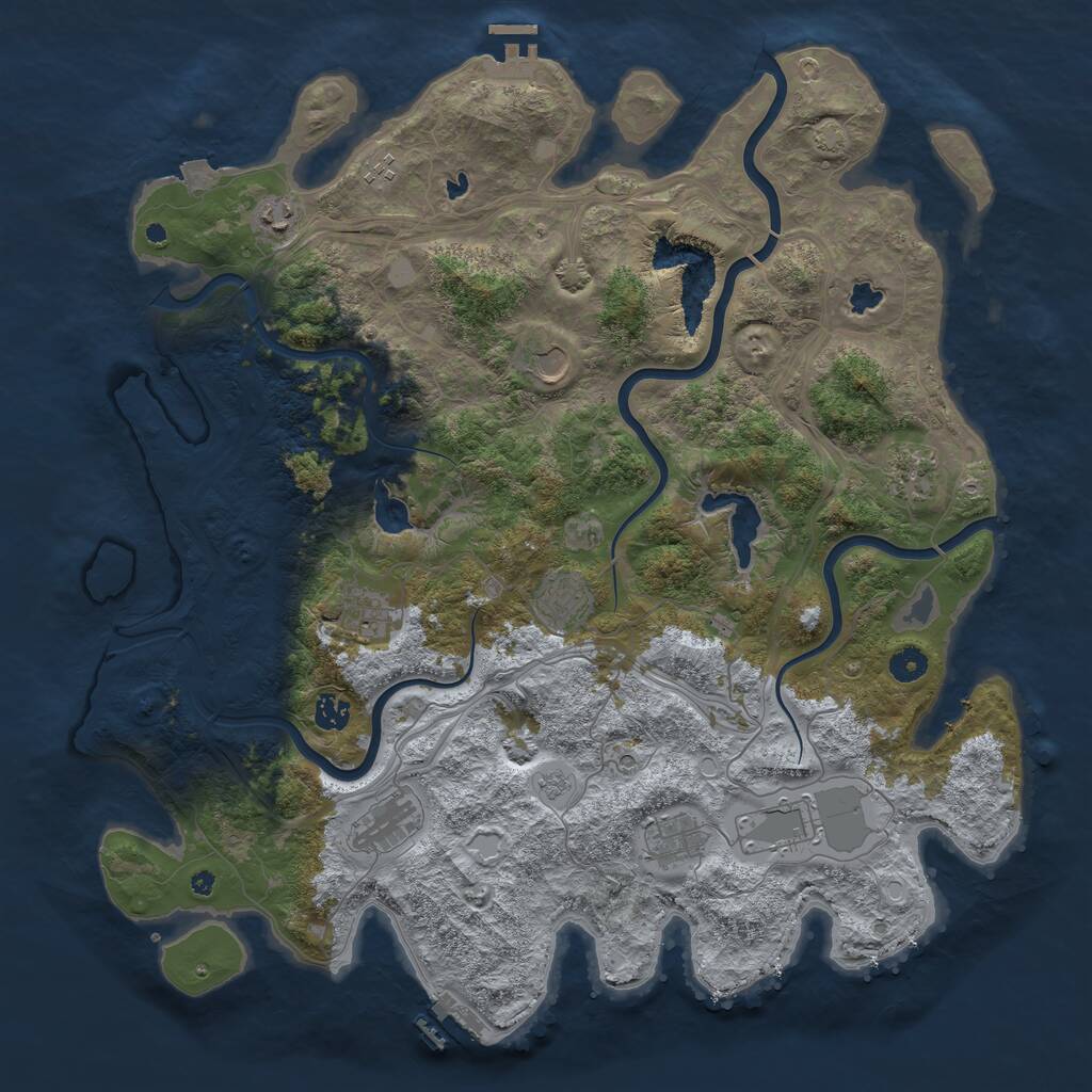 Rust Map: Procedural Map, Size: 4500, Seed: 1297471, 16 Monuments