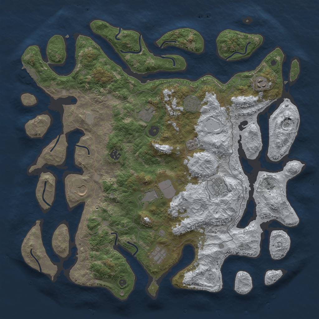 Rust Map: Procedural Map, Size: 4500, Seed: 3371952, 17 Monuments