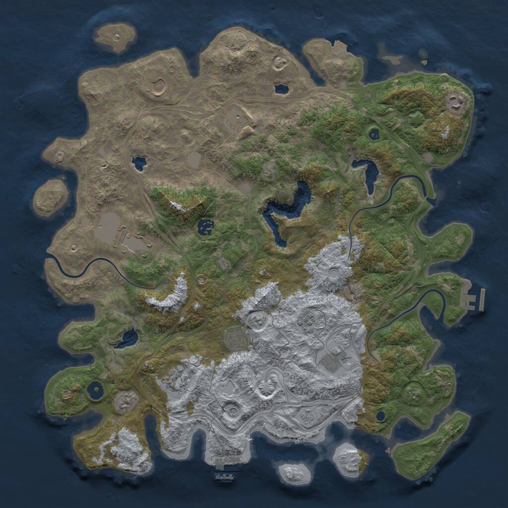 Rust Map: Procedural Map, Size: 4500, Seed: 3967941, 15 Monuments