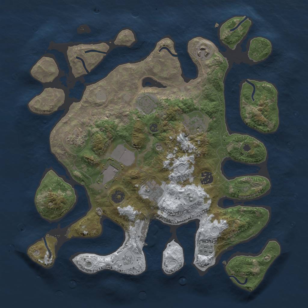Rust Map: Procedural Map, Size: 3500, Seed: 4481210, 16 Monuments