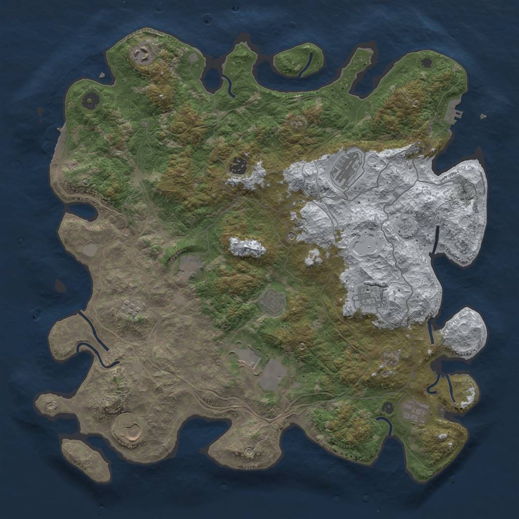 Rust Map: Procedural Map, Size: 4500, Seed: 5328292, 19 Monuments