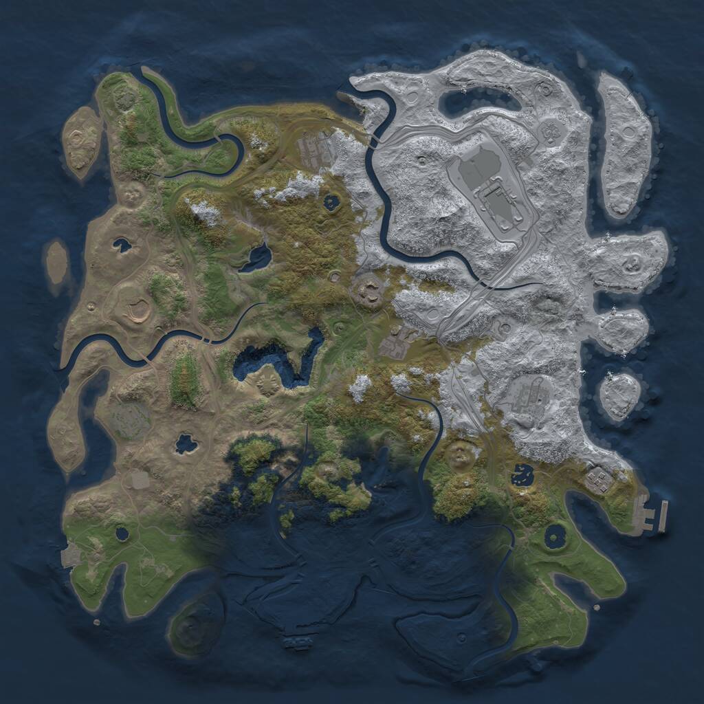 Rust Map: Procedural Map, Size: 4500, Seed: 5959655, 15 Monuments