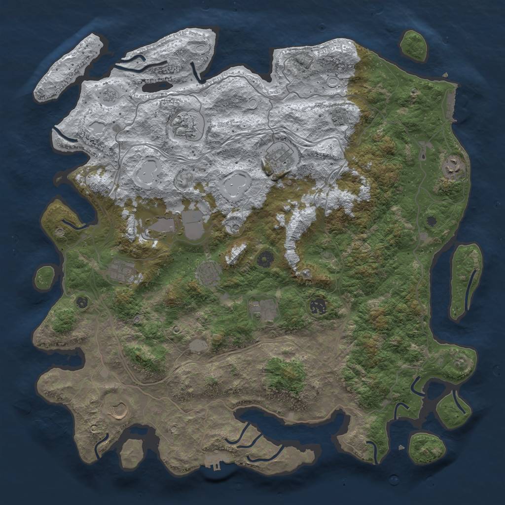 Rust Map: Procedural Map, Size: 4500, Seed: 6140289, 19 Monuments