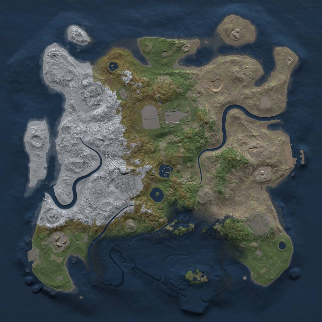 Rust Map: Procedural Map, Size: 3500, Seed: 6325580, 14 Monuments