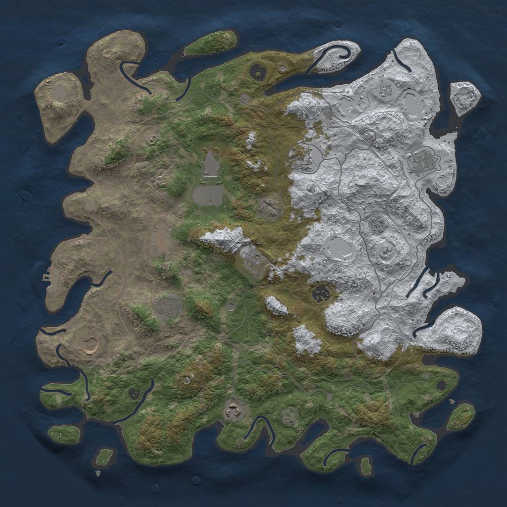 Rust Map: Procedural Map, Size: 4500, Seed: 5844578, 18 Monuments