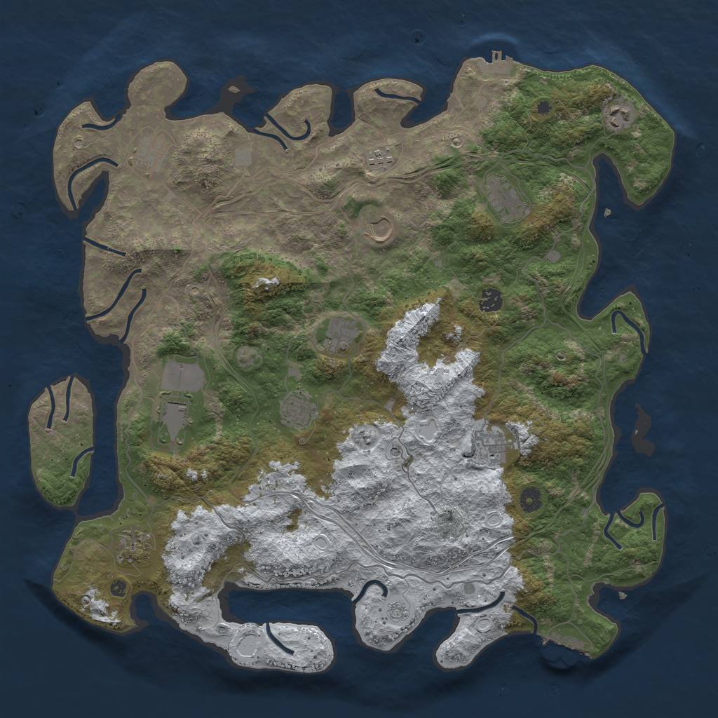 Rust Map: Procedural Map, Size: 4500, Seed: 5584284, 20 Monuments