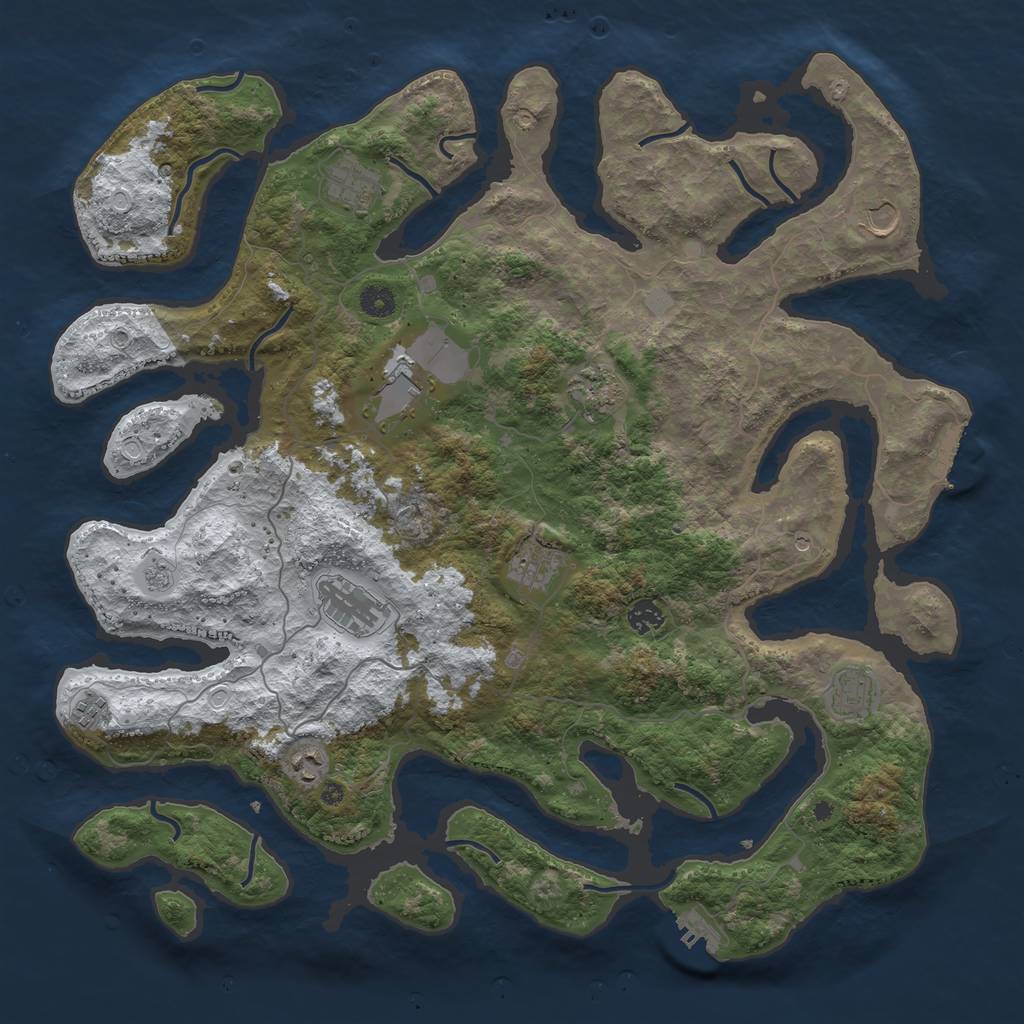 Rust Map: Procedural Map, Size: 4500, Seed: 1088938, 19 Monuments