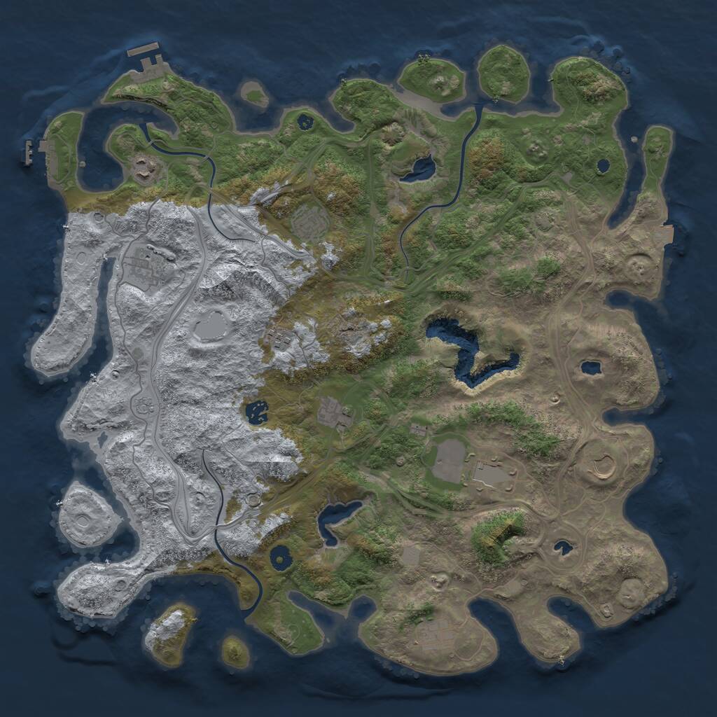 Rust Map: Procedural Map, Size: 4500, Seed: 4718688, 15 Monuments