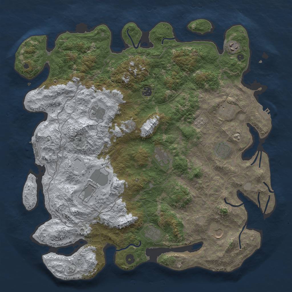 Rust Map: Procedural Map, Size: 4500, Seed: 1899780, 19 Monuments