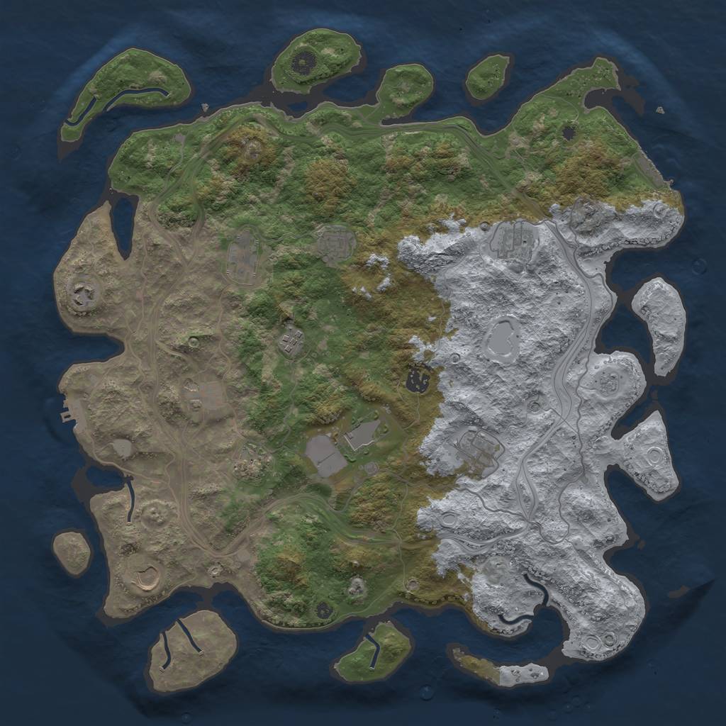 Rust Map: Procedural Map, Size: 4500, Seed: 5896164, 20 Monuments