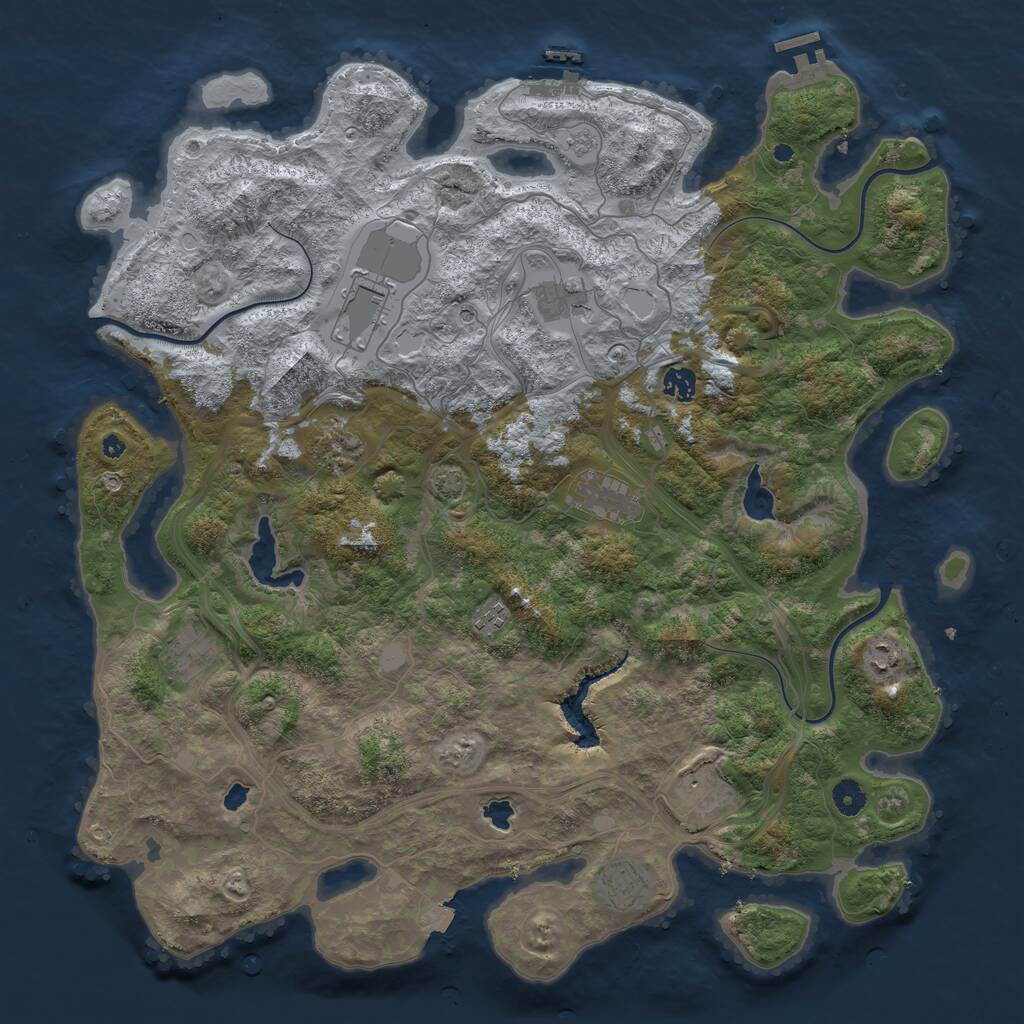 Rust Map: Procedural Map, Size: 4500, Seed: 4695889, 16 Monuments