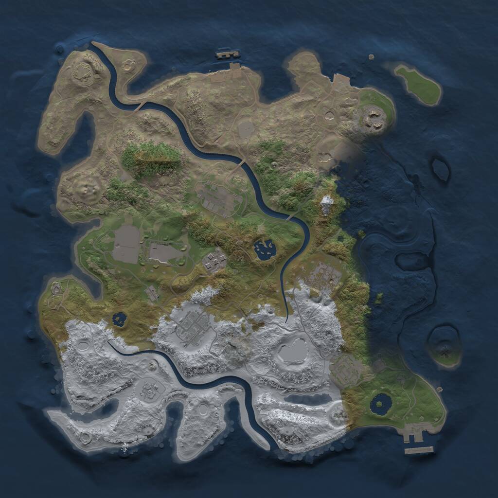 Rust Map: Procedural Map, Size: 3500, Seed: 4751800, 15 Monuments