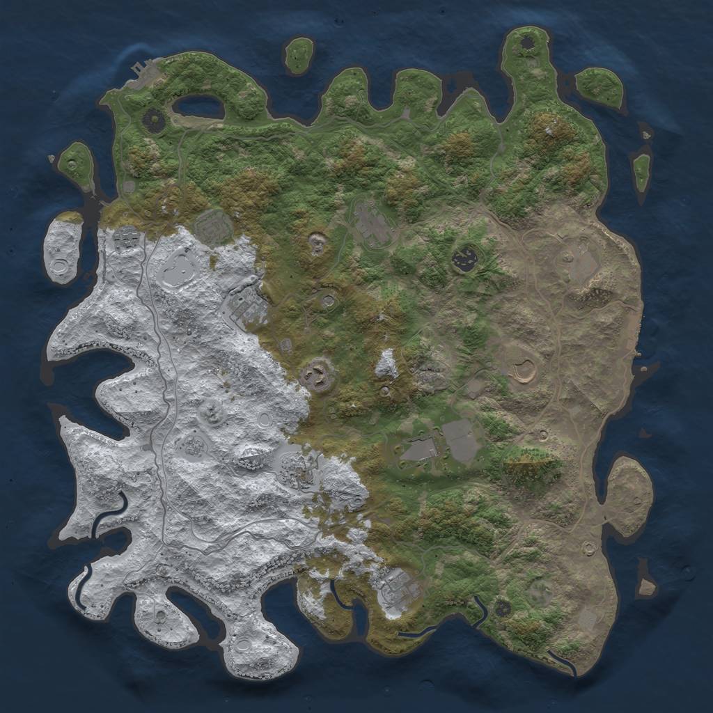 Rust Map: Procedural Map, Size: 4500, Seed: 2039824, 20 Monuments