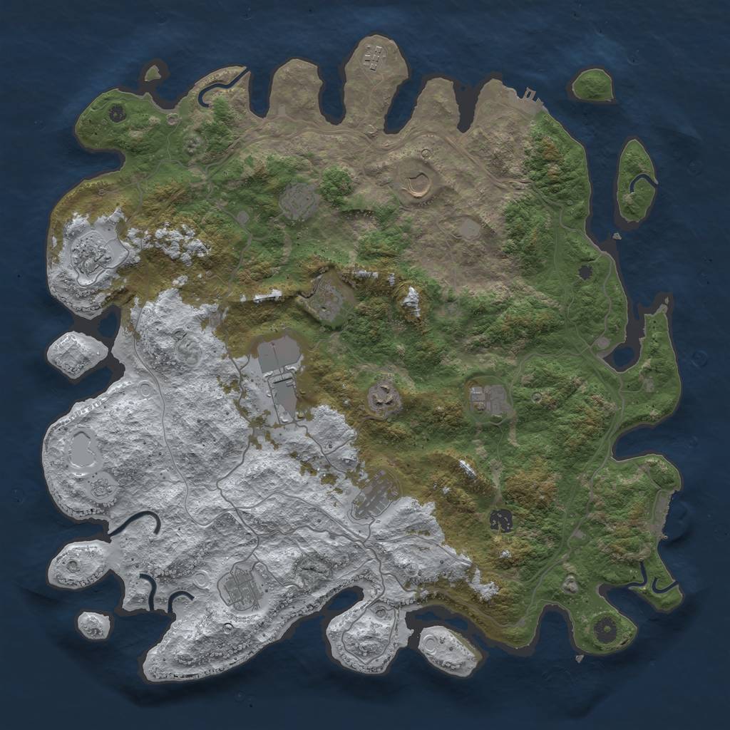 Rust Map: Procedural Map, Size: 4500, Seed: 3235663, 20 Monuments