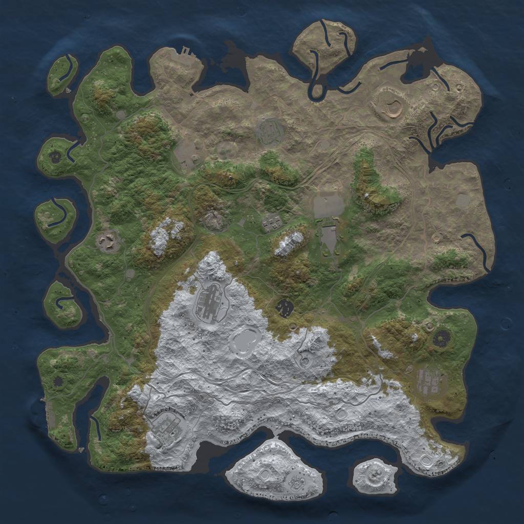 Rust Map: Procedural Map, Size: 4500, Seed: 2271556, 19 Monuments