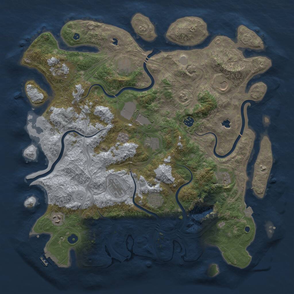 Rust Map: Procedural Map, Size: 4500, Seed: 1575982, 16 Monuments