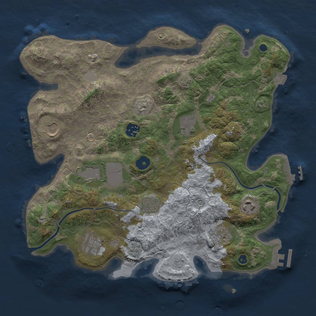 Rust Map: Procedural Map, Size: 3500, Seed: 6464996, 15 Monuments