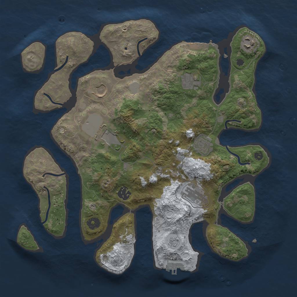Rust Map: Procedural Map, Size: 3500, Seed: 6189644, 16 Monuments