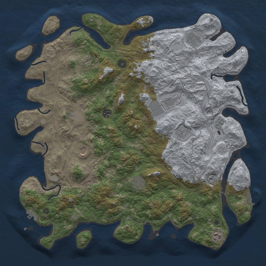 Rust Map: Procedural Map, Size: 4500, Seed: 6222731, 19 Monuments