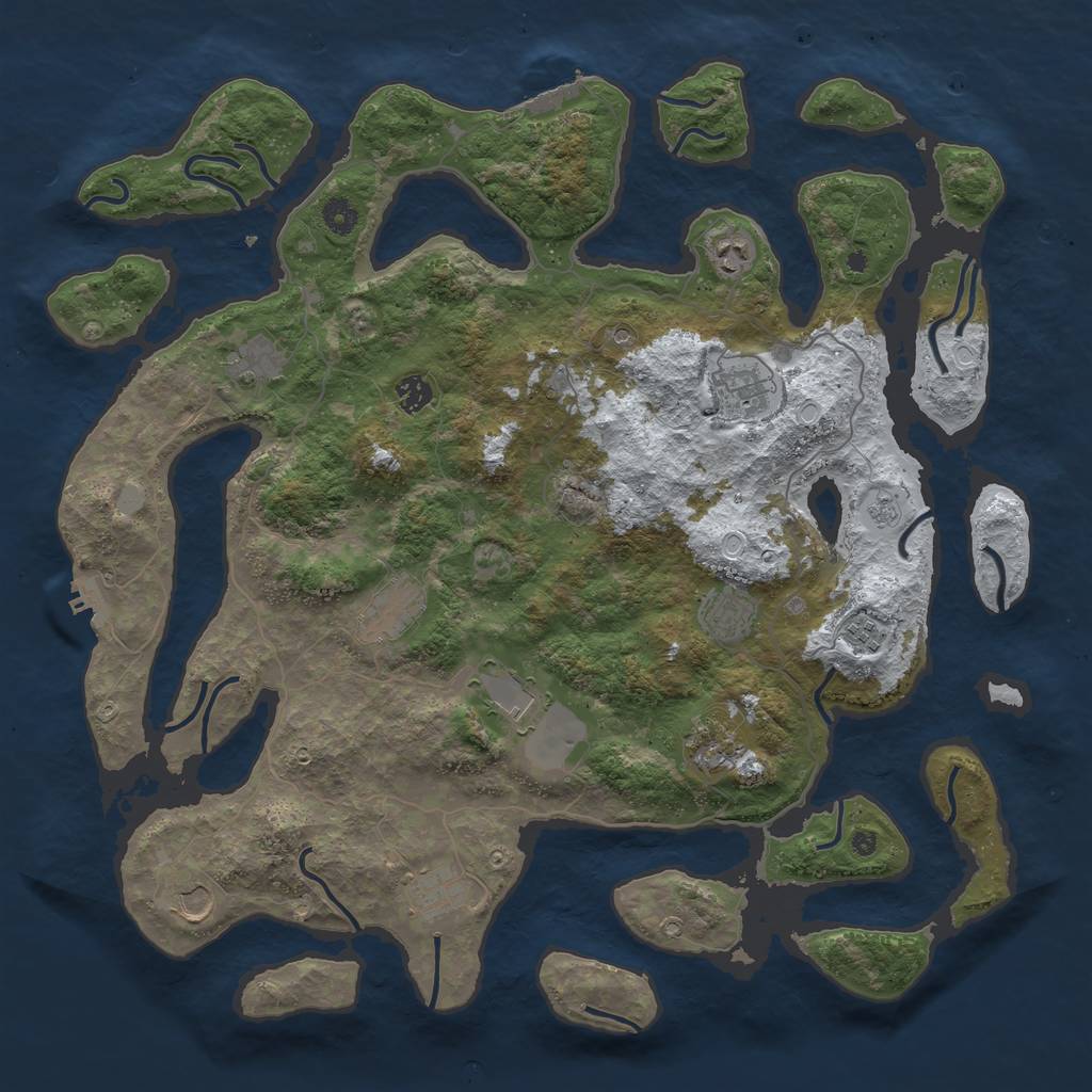 Rust Map: Procedural Map, Size: 4500, Seed: 4189825, 20 Monuments