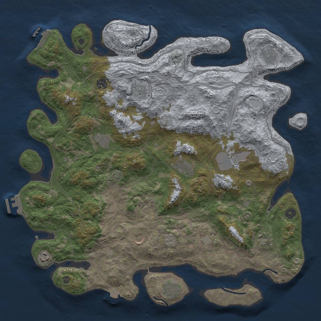 Rust Map: Procedural Map, Size: 4500, Seed: 6015180, 17 Monuments