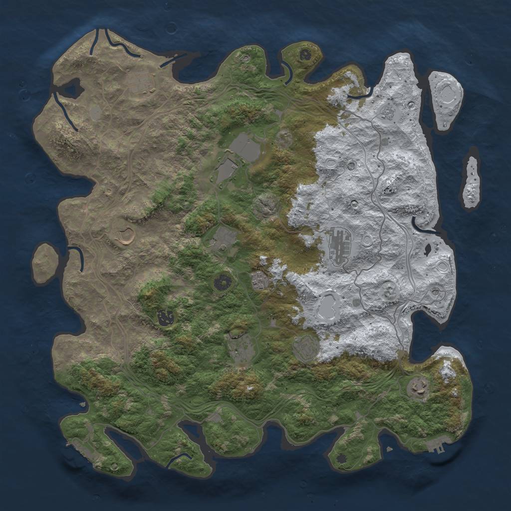 Rust Map: Procedural Map, Size: 4500, Seed: 420762, 19 Monuments