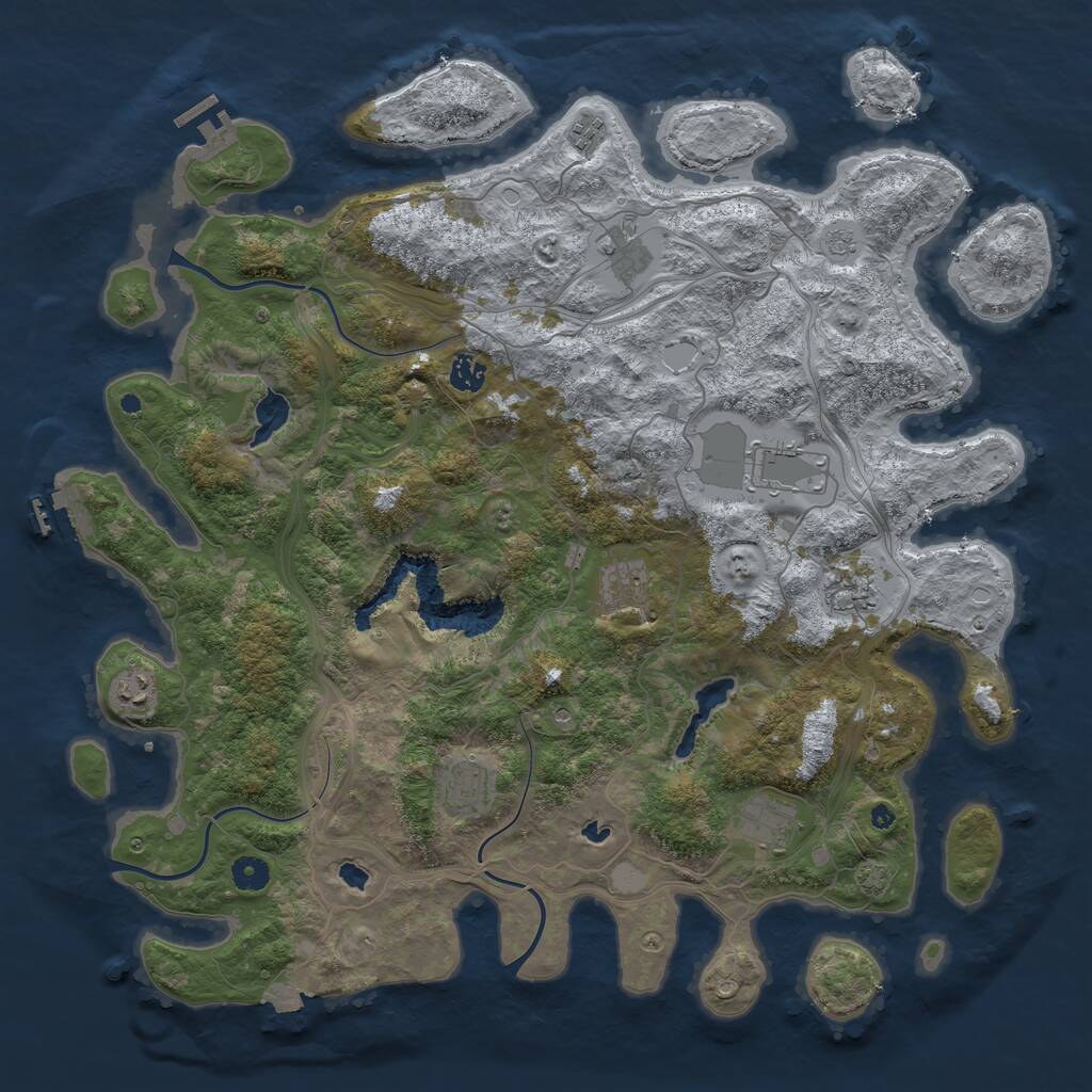 Rust Map: Procedural Map, Size: 4500, Seed: 6132043, 15 Monuments