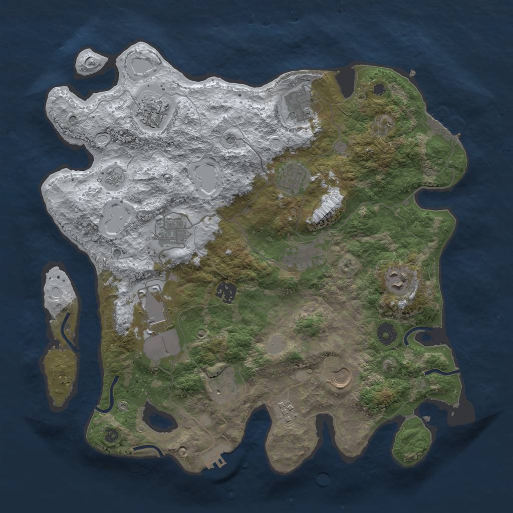 Rust Map: Procedural Map, Size: 3700, Seed: 819326, 20 Monuments