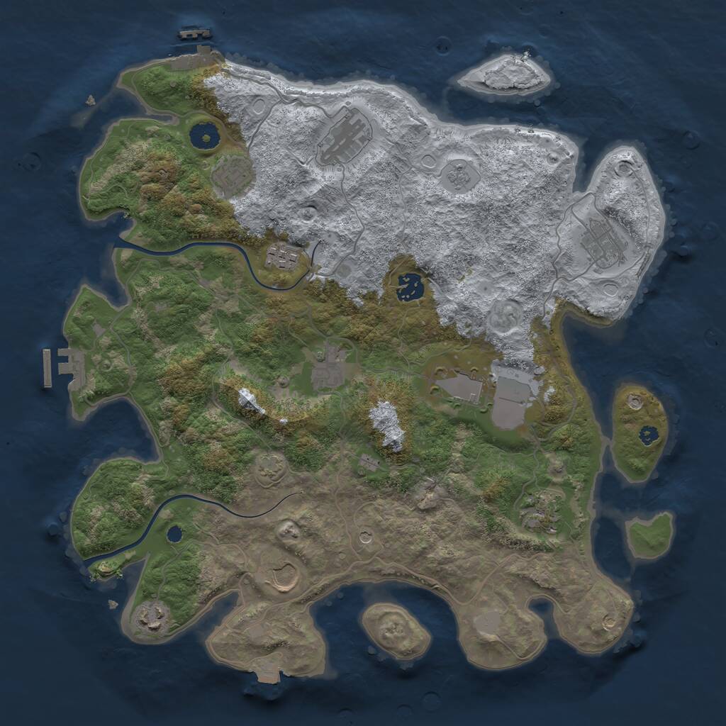 Rust Map: Procedural Map, Size: 3800, Seed: 236492, 16 Monuments