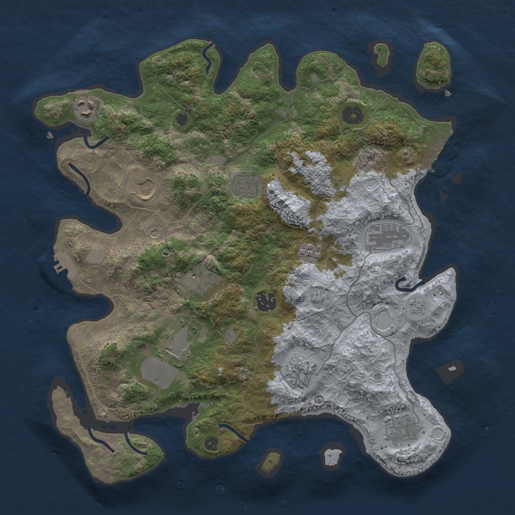 Rust Map: Procedural Map, Size: 3800, Seed: 4934302, 19 Monuments