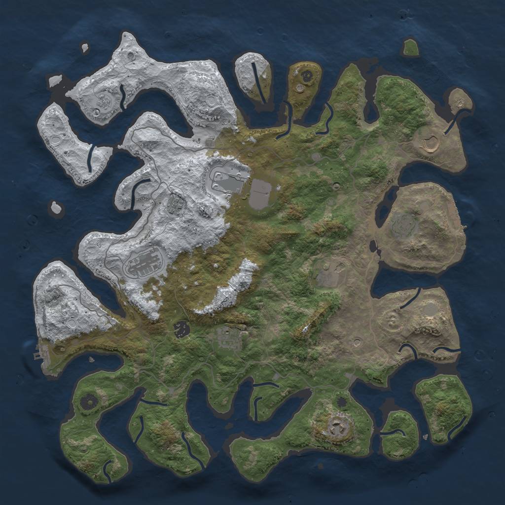 Rust Map: Procedural Map, Size: 4500, Seed: 1858011, 18 Monuments