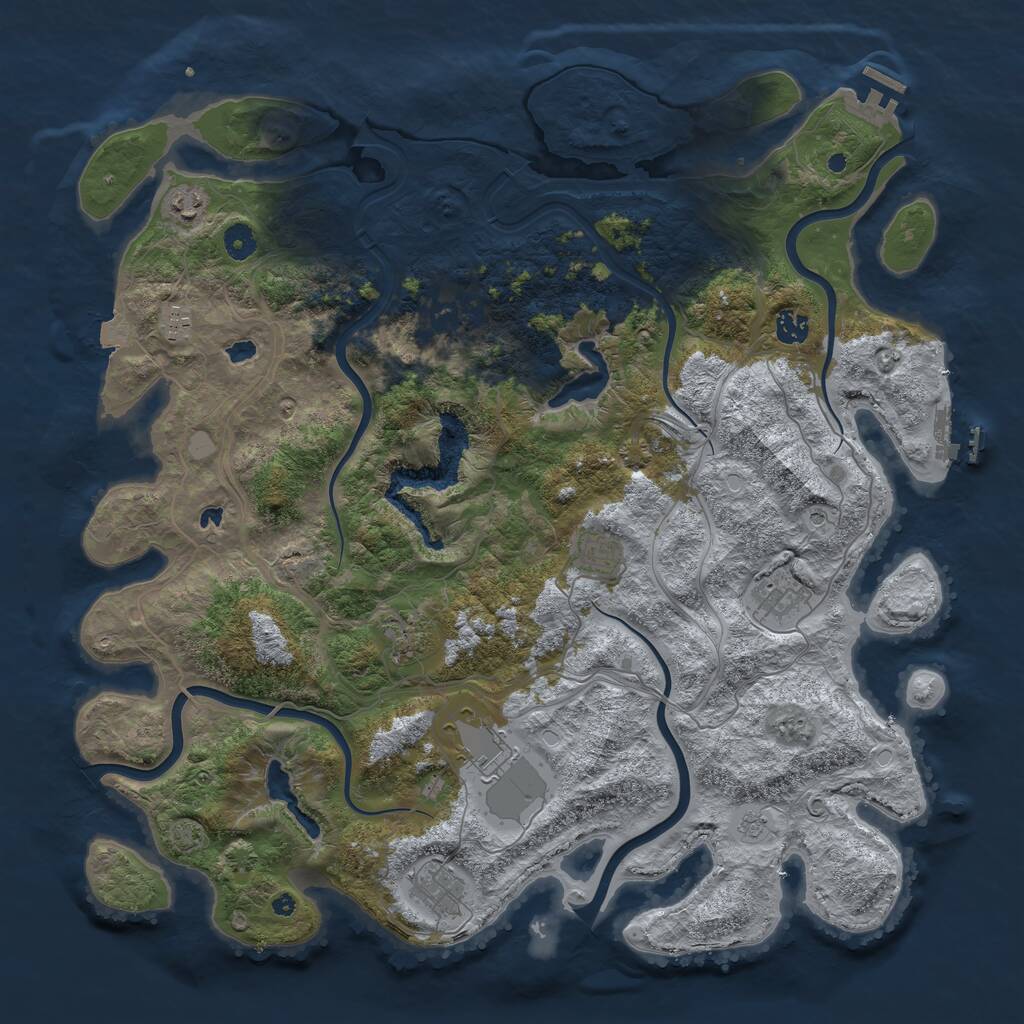 Rust Map: Procedural Map, Size: 4500, Seed: 533442, 15 Monuments