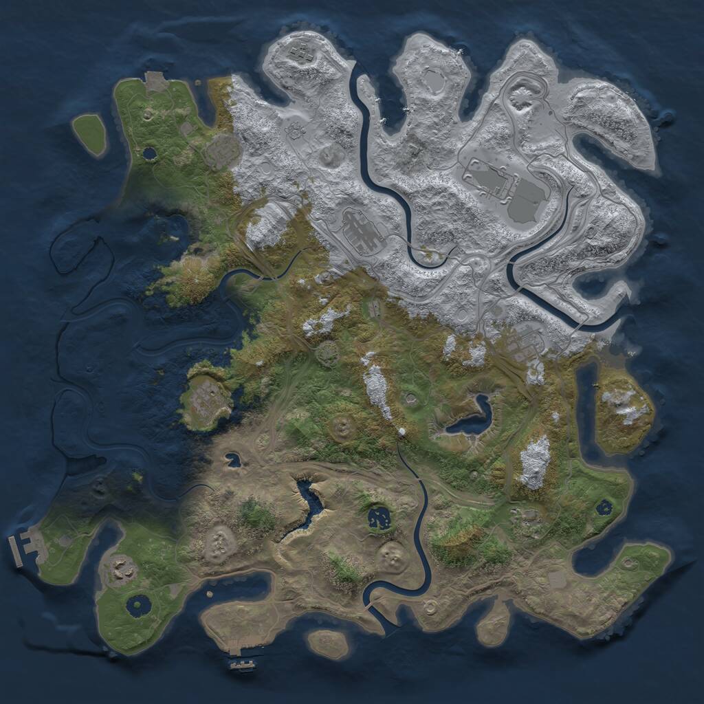 Rust Map: Procedural Map, Size: 4500, Seed: 246318, 15 Monuments