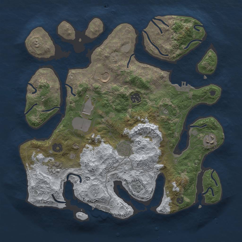 Rust Map: Procedural Map, Size: 3500, Seed: 1109711, 16 Monuments