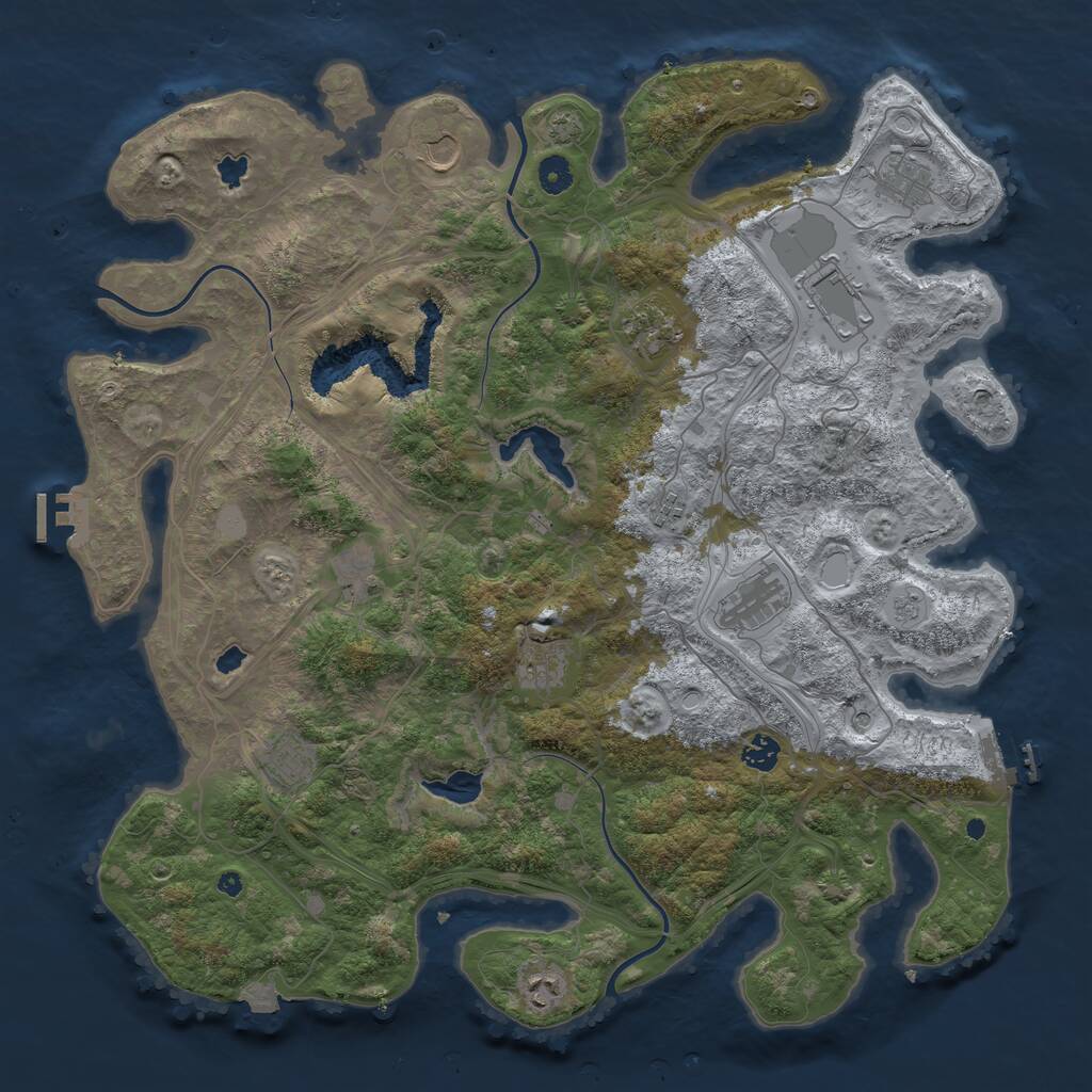 Rust Map: Procedural Map, Size: 4500, Seed: 2114111, 17 Monuments
