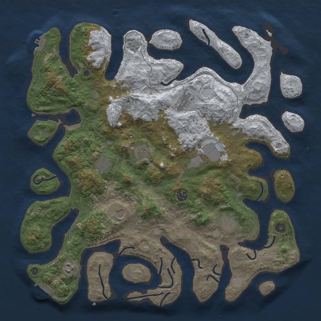Rust Map: Procedural Map, Size: 4500, Seed: 1856079, 18 Monuments