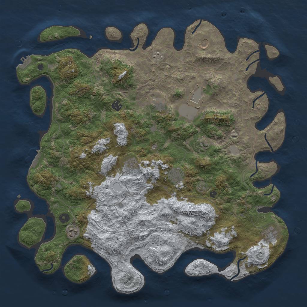 Rust Map: Procedural Map, Size: 4500, Seed: 5083230, 19 Monuments